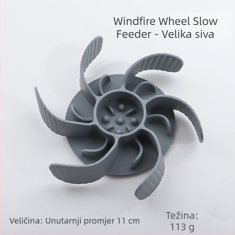 Posuda za polagano hranjenje kućnih ljubimaca, silikon, s usisnom čašicom, protiv gušenja, za mačke i pse