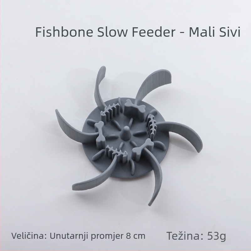 Posuda za polagano hranjenje kućnih ljubimaca, silikon, s usisnom čašicom, protiv gušenja, za mačke i pse