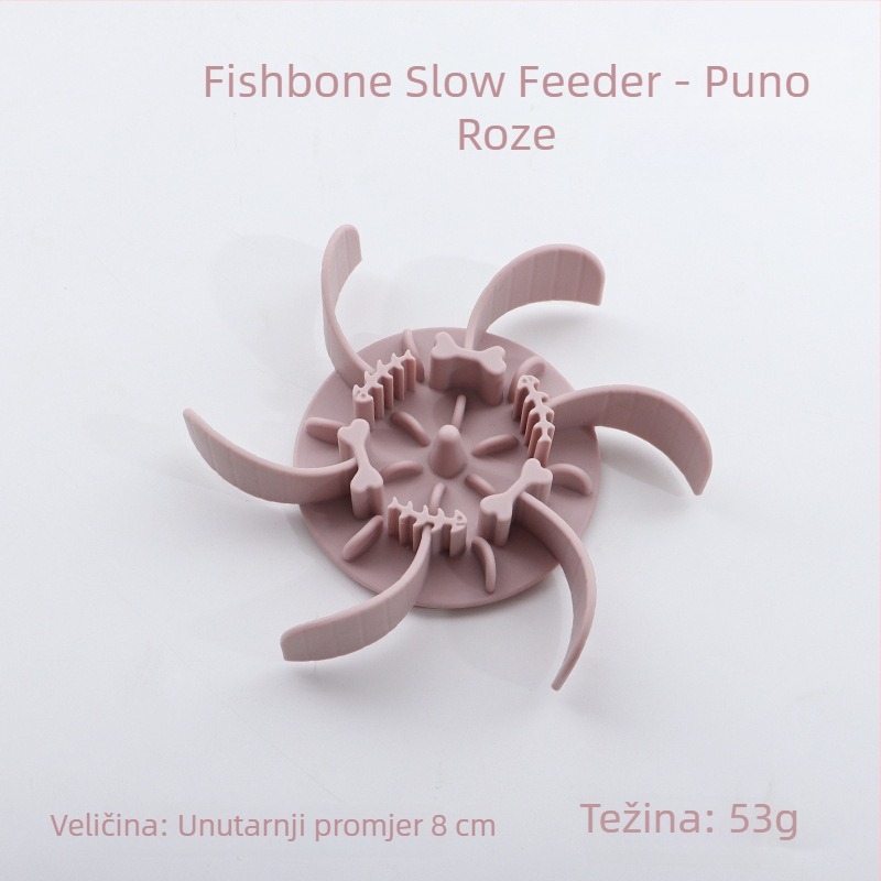 Posuda za polagano hranjenje kućnih ljubimaca, silikon, s usisnom čašicom, protiv gušenja, za mačke i pse