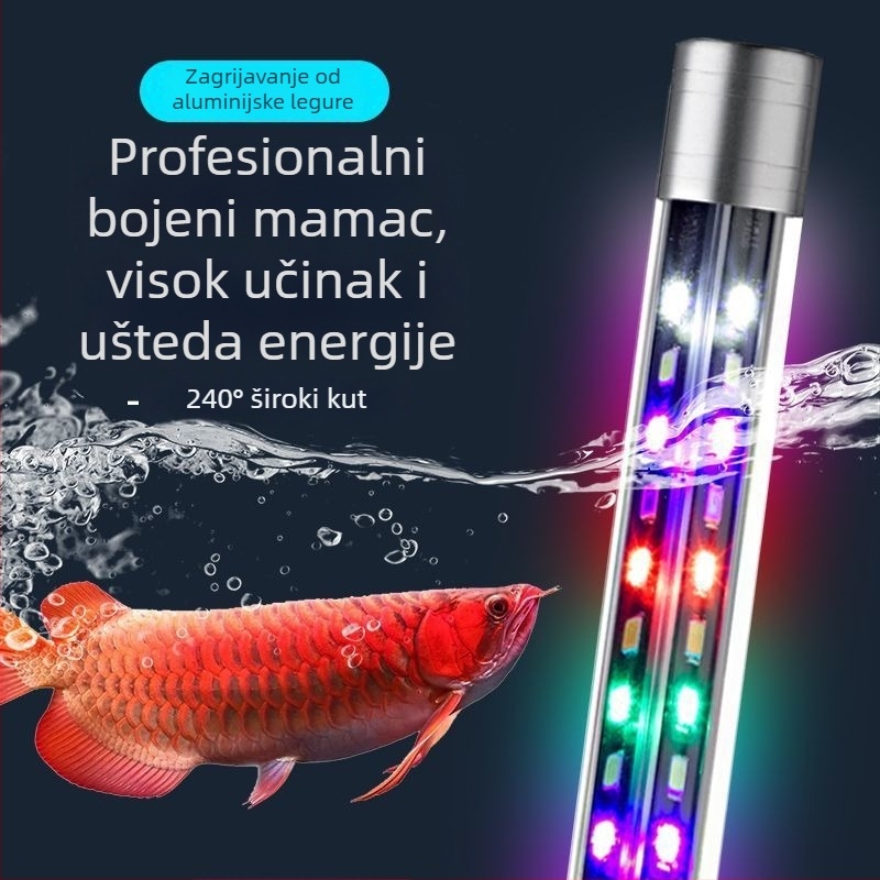 LED Arowana akvarijska svjetiljka, podvodna RGB rasvjeta s promjenom boja