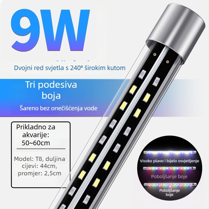 LED Arowana akvarijska svjetiljka, podvodna RGB rasvjeta s promjenom boja