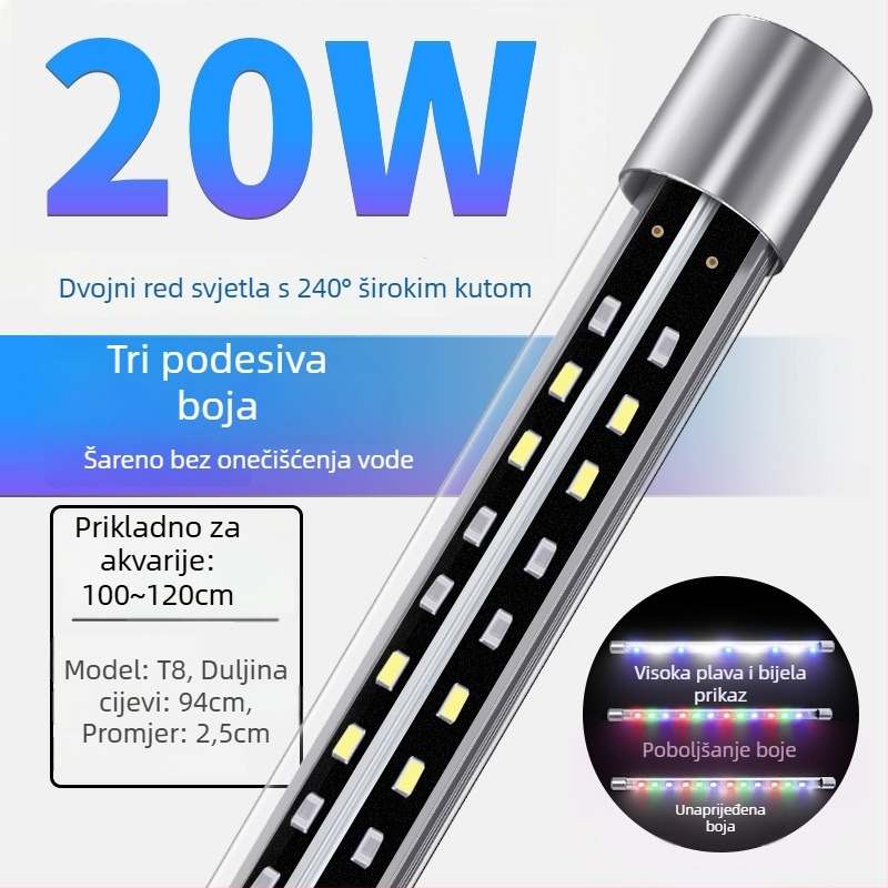 LED Arowana akvarijska svjetiljka, podvodna RGB rasvjeta s promjenom boja