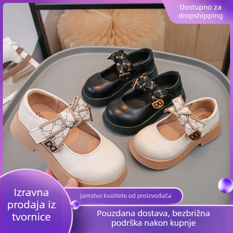Cipele za djevojčice od PU kože sa Velcro zatvaračem, niski gornji dio, gumeni potplat, za djecu 4–16 godina