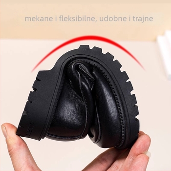 Djevojčice kožne loaferice – princes stil, protuklizna potplata; PU vamp, kožna podstava, EVA ulošak, gumeni potplat