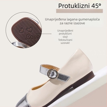 Cipele princeze za djevojčice sa zatvaračem na Velcro — gornji dio od mikrovlakana, ulošak od prirodne kože, unutrašnjost od kože, đon od gume