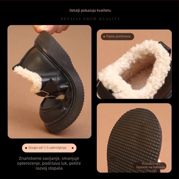 Dječje cipele za djevojčice od PU kože sa Velcro zatvaračem, podstava od umjetne dlake i gumena potplat, zimske