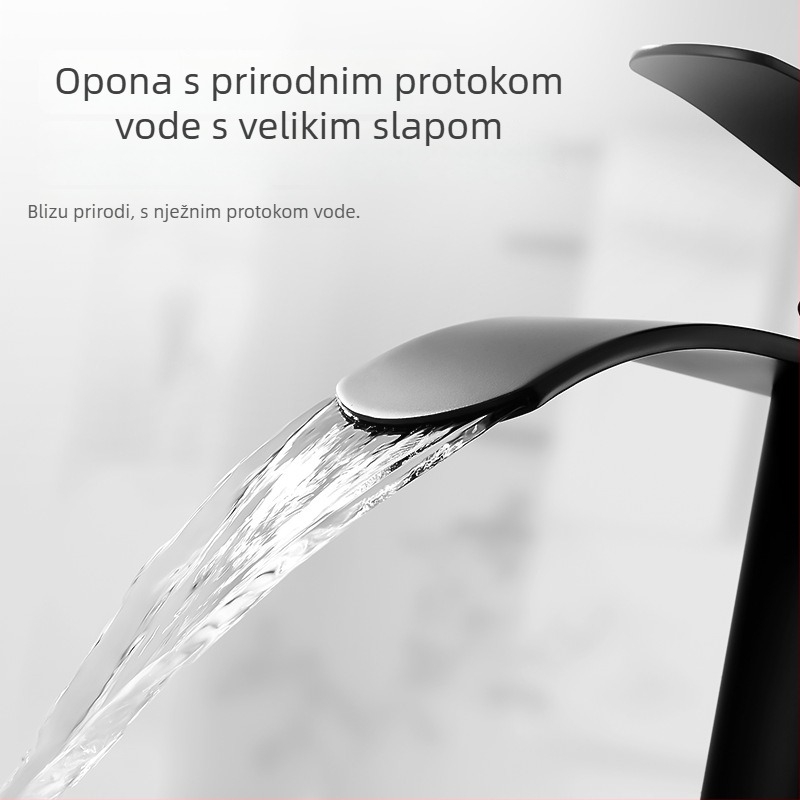 Slavina za umivaonik kupaonici, miješani tip, model 6015, nehrđajući čelik, keramički jezgreni ventil, ulazno-izlazni promjeri 1/2, 3/8, 9/16, CE certifikat