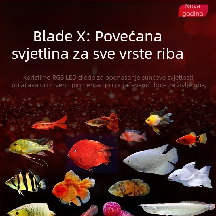 LED rasvjeta za akvarij - vodootporna, aluminijska legura, snaga 10.9W–47.5W, Brend Jiyin