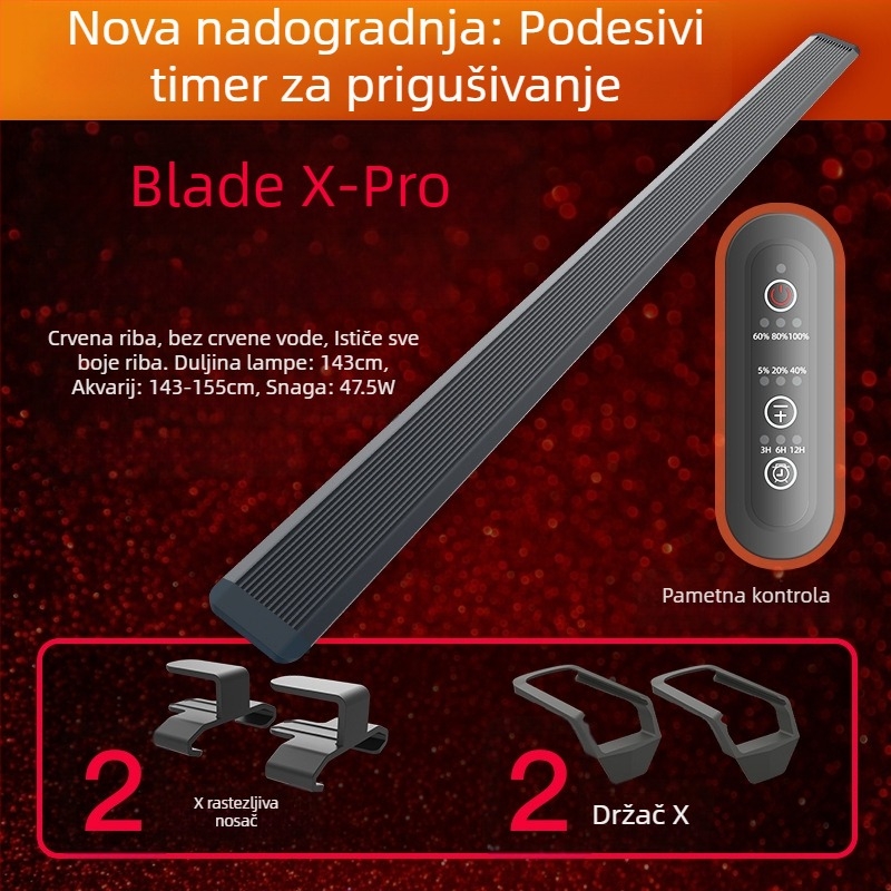 LED rasvjeta za akvarij - vodootporna, aluminijska legura, snaga 10.9W–47.5W, Brend Jiyin