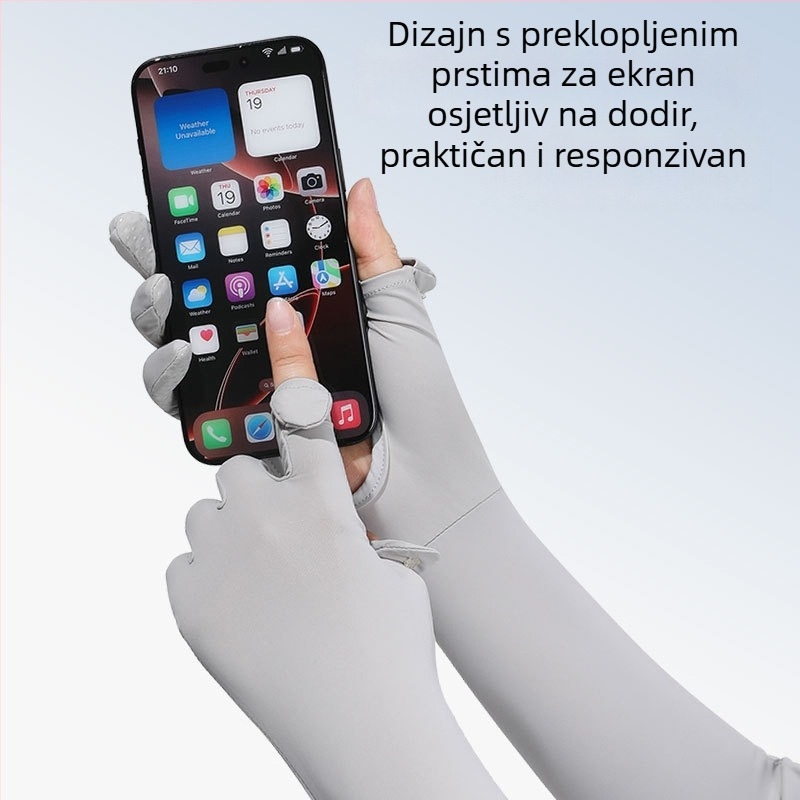 Rukavi za zaštitu od sunca za podlakticu, Anti-UV, lagani i prozračni, protuklizni, s podrškom za dodirni zaslon, Ice Silk/Nylon (81–95%), proljeće 2025