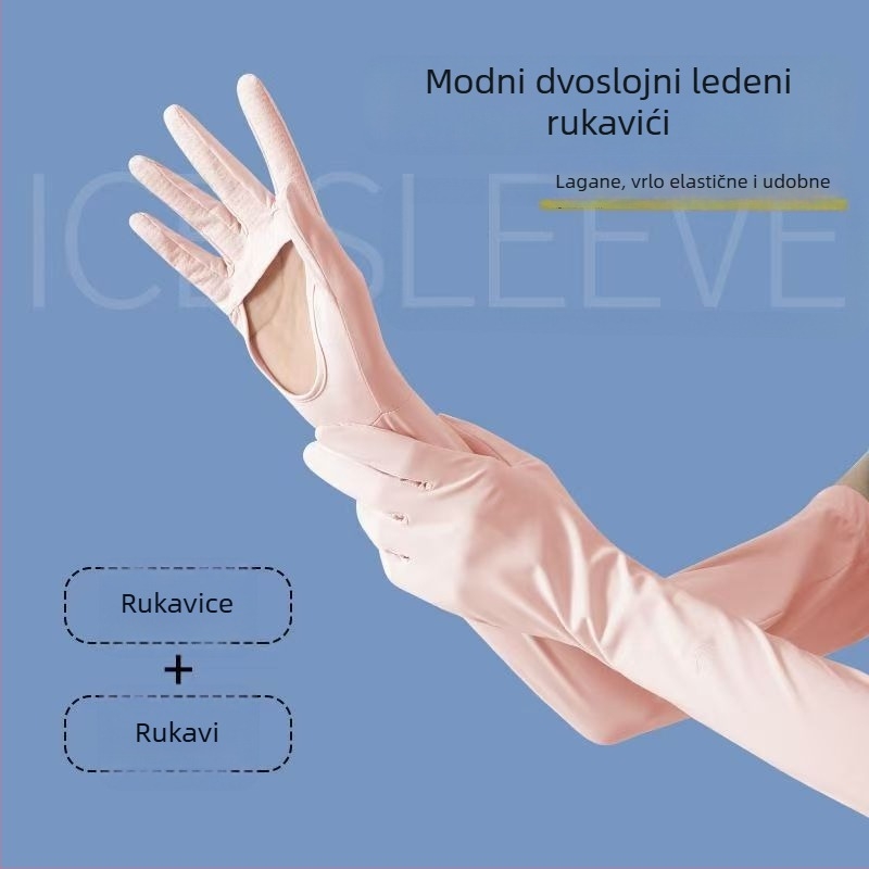Rukavi za zaštitu od sunca za podlakticu, Anti-UV, lagani i prozračni, protuklizni, s podrškom za dodirni zaslon, Ice Silk/Nylon (81–95%), proljeće 2025