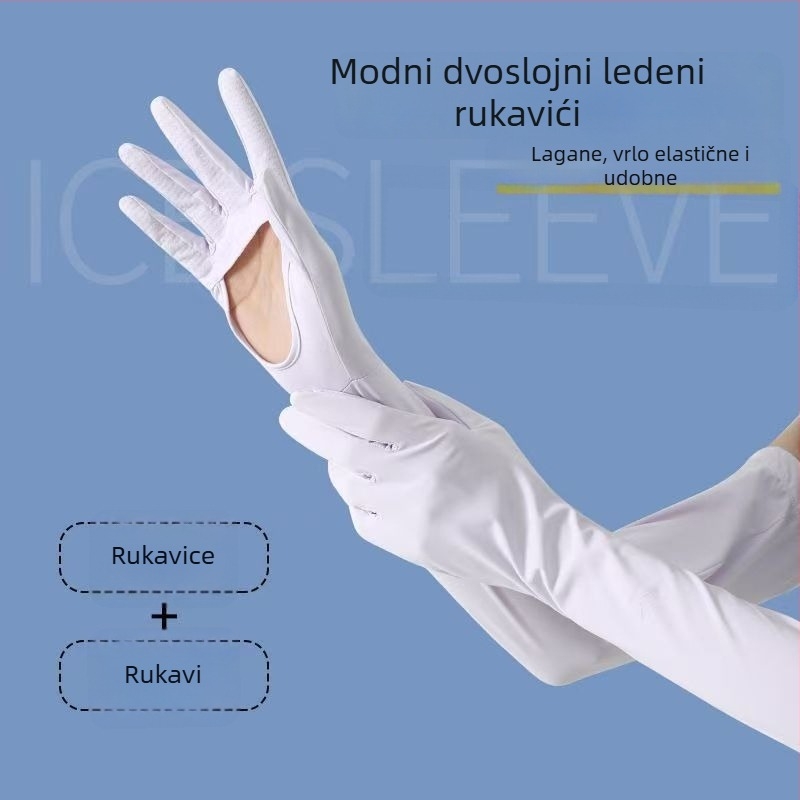 Rukavi za zaštitu od sunca za podlakticu, Anti-UV, lagani i prozračni, protuklizni, s podrškom za dodirni zaslon, Ice Silk/Nylon (81–95%), proljeće 2025
