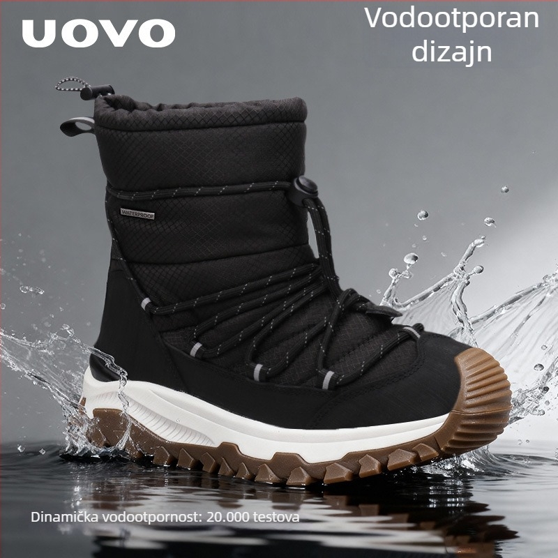 Unisex zimske cipele za snijeg na otvorenom, vodootporne, protuklizne, s fleece podstavom, debeli TPR đon, gornji dio od Oxford platna