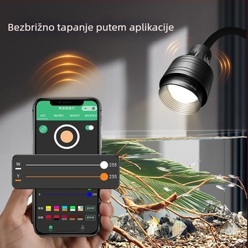 LED klipsa svjetlo za akvarij - aluminijska legura, 5W, tajmer, podesivi fokus, trobojno svjetlo s podešavanjem