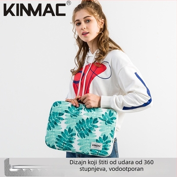 Kinmac zaštitna torbica za prijenosna računala i tablete, poliester, vodootporna, zatvarač, unutarnja džep za računalo, cvjetni uzorak, korejski stil