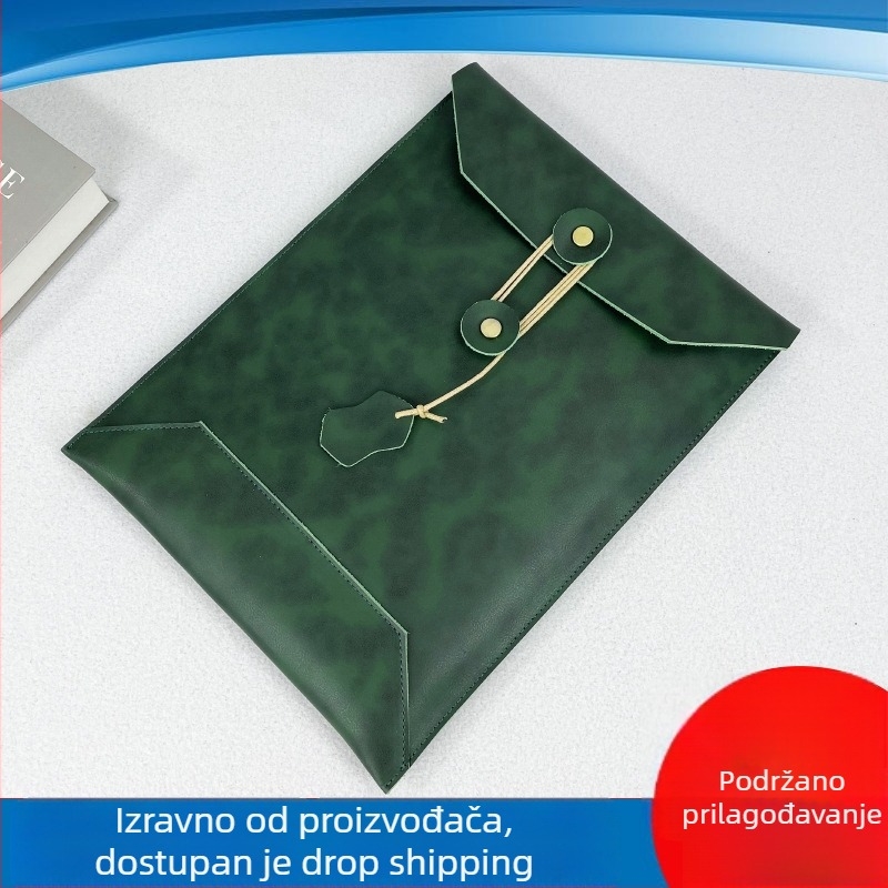Torba od prave kože za notebook i tablet 13,3 inča sa džepom za računalo, clutch stil, retro