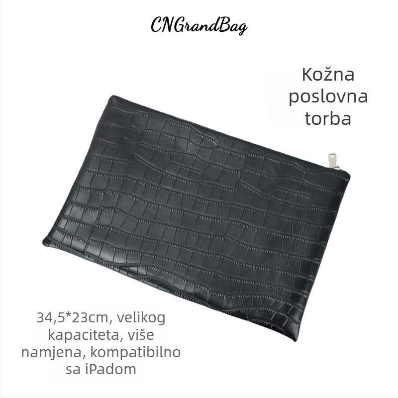 Grandbag Kožna torba za laptop – Top-Grain kravlja koža, vodootporna, protiv krađe, otporna na udarce, PU podstava, unisex