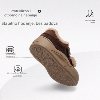 Dječje tenisice za djevojčice zimi s Velcro zatvaračem, fleec‑podstava, gornji dio od Super Fiber, gumeni potplat, debeli dizajn, za uzrast 4–16 godina