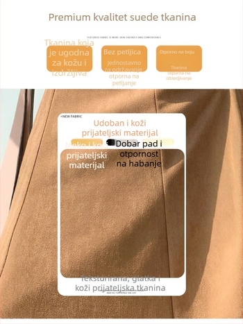 Suknja s fishtailom, duga A-linija silueta, visok pojas (materijal: velur; glavni materijal: polyester 90–95%; mikroelastičnost; duljina: duga)