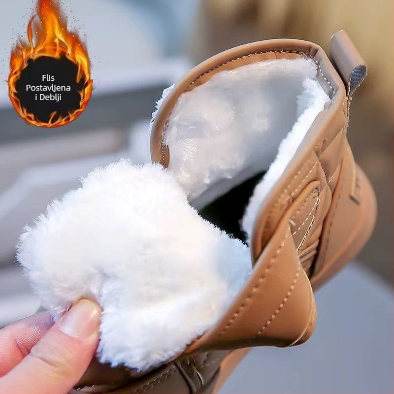 Miracle Tide Dječje Zimske Čizme za Dečke, s fleece oblogom, vodootporne i protuklizne, umjetna koža, za djecu 4–12 godina