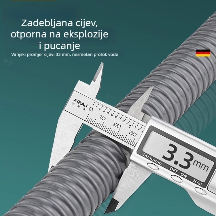 Y-oblik odvod za kuhinjski sudoper, ABS, za dvostruki sudoper, s preklopnim poklopcem i protiv mirisa