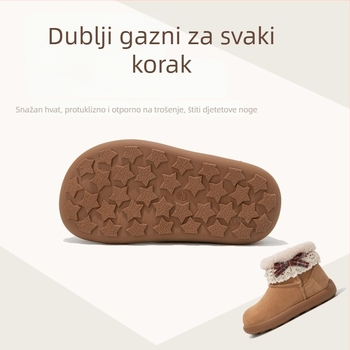 Dječje gležnjače za djevojčice s krznom na gornjem dijelu i gumom na đonu, zima 2025