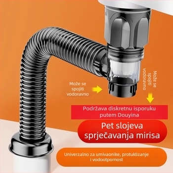Odvod za umivaonik s Flip plate — Basin Water model, PVC materijal, oblik vode njemačkog stila, stil lagani luksuz
