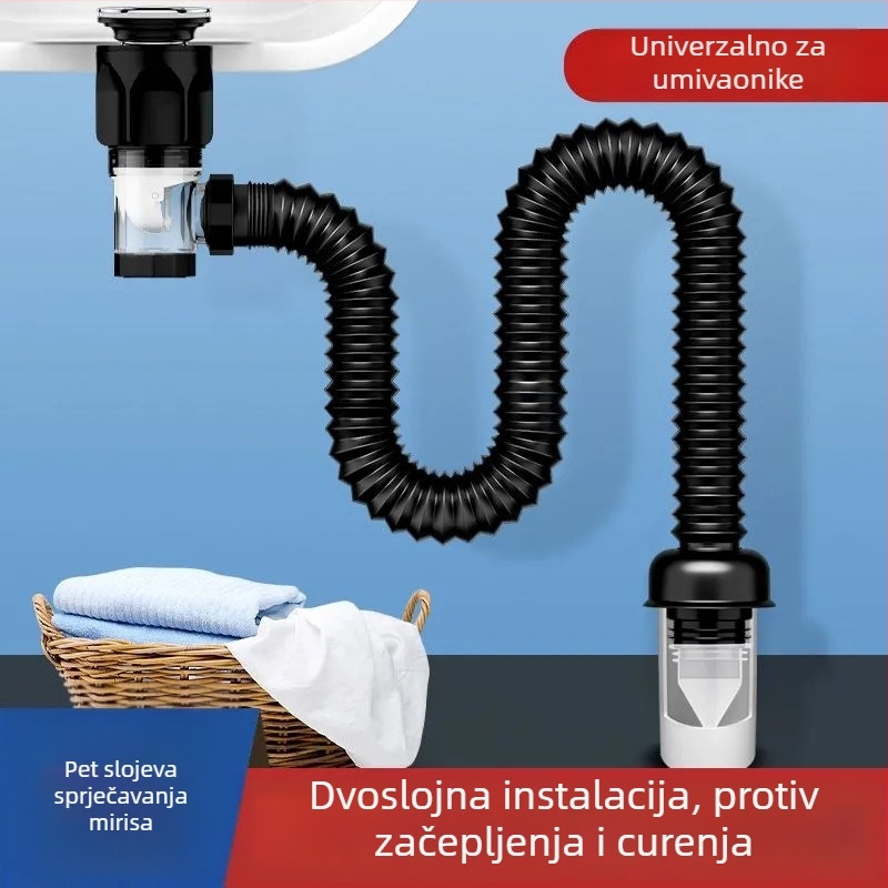 Odvod za umivaonik s Flip plate — Basin Water model, PVC materijal, oblik vode njemačkog stila, stil lagani luksuz