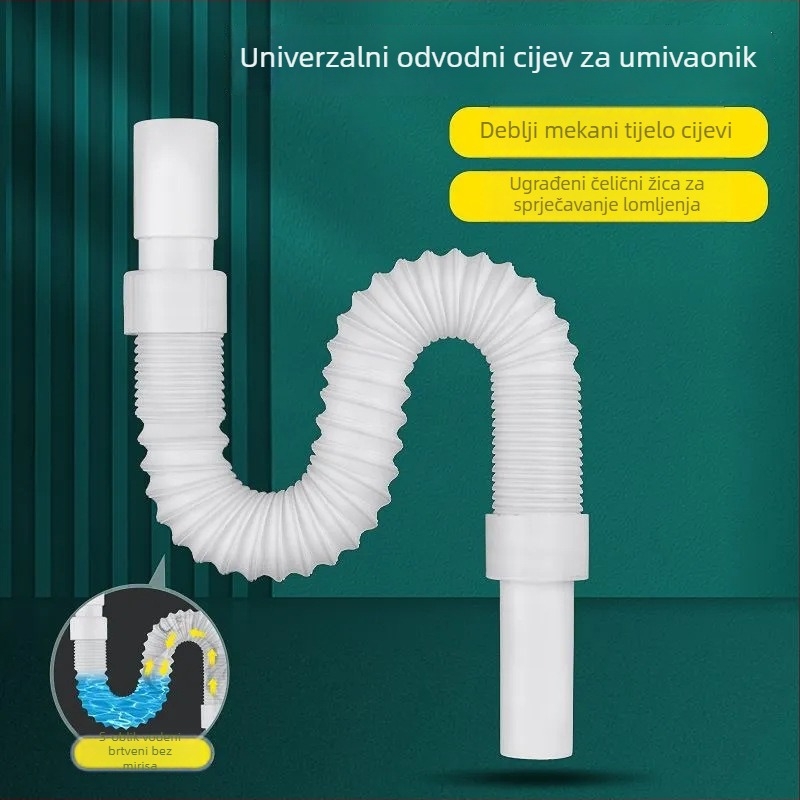 Odvod za umivaonik s Flip plate — Basin Water model, PVC materijal, oblik vode njemačkog stila, stil lagani luksuz