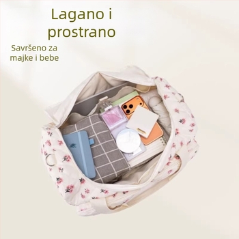 Torba za mamu – Višenamjenska, Velika zapremina, Ručno nošenje i crossbody, Poliester-pamet materijal, Pravokutnog oblika