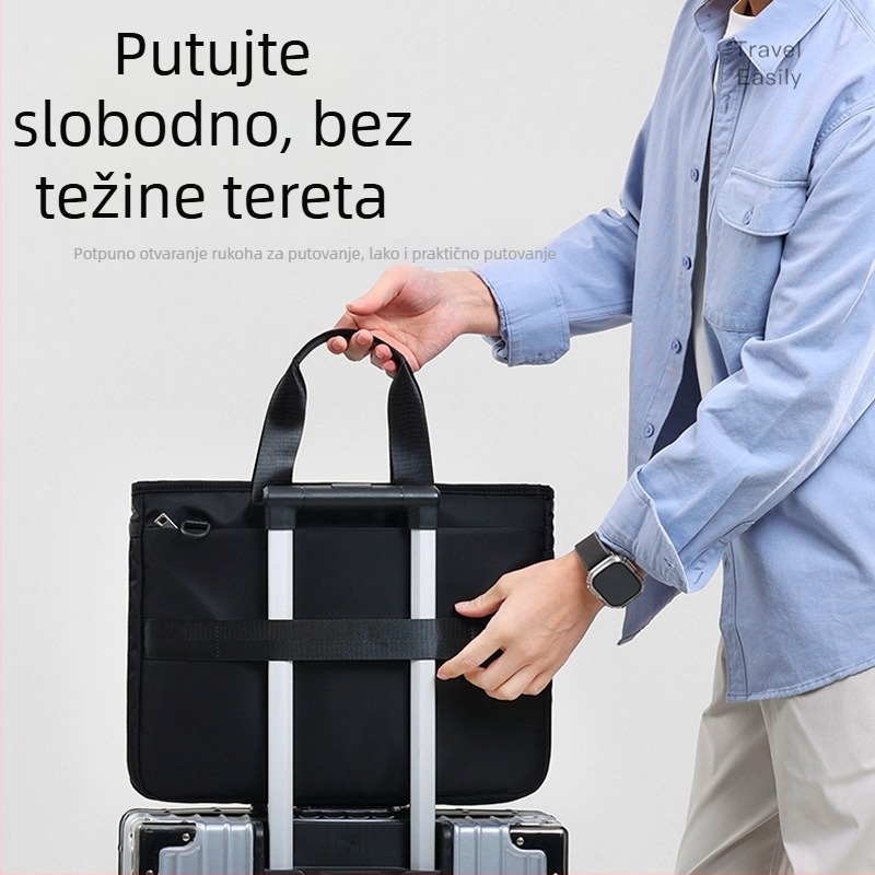 Torba za laptop s Oxford platnom, vodootporna i otporna na habanje, debeli dizajn, poslovni elitni stil preko ramena, podstava od poliestera