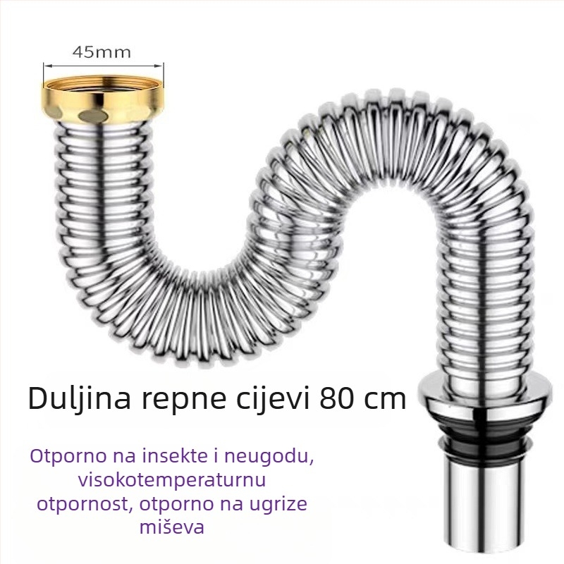Kuhinjski set odvodnika za kuhinju od nehrđajućeg čelika, dvostruka sudoper, model 008511, polirana površina, zavarena konstrukcija, stil Light Luxury