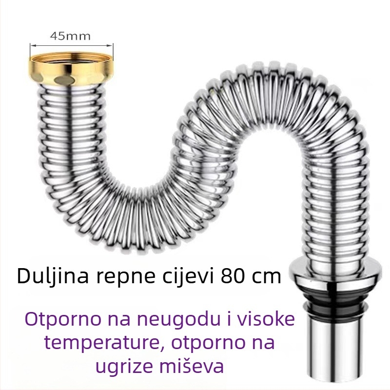 Kuhinjski set odvodnika za kuhinju od nehrđajućeg čelika, dvostruka sudoper, model 008511, polirana površina, zavarena konstrukcija, stil Light Luxury