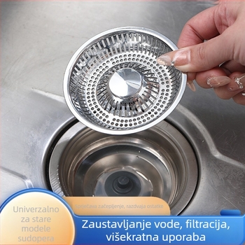 Umivaonički odvodni čep s filtrom, POM plastika, moderni minimalistički stil