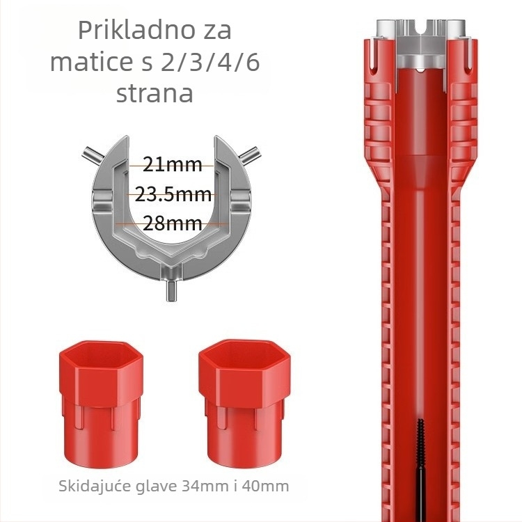 Višenamjenski ključ za umivaonik – all-in-one alat za demontažu i ugradnju slavine i cijevi, stil Light Luxury, model 8478945312312313