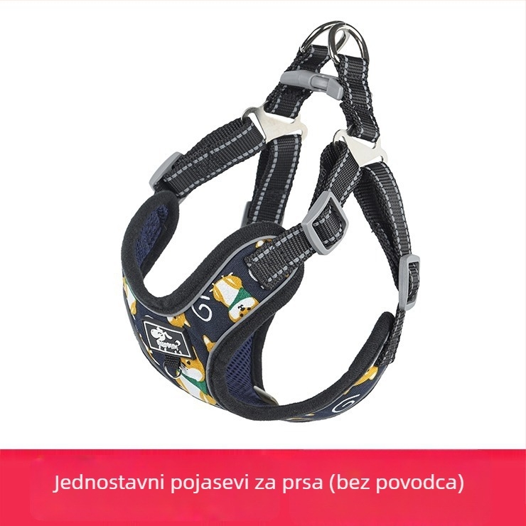 Grudni pojas za pse, podesiv, uže dizajn, poliester (Materijal: Poliester; Kategorija: Grudni pojas; Proširivanje: Da)