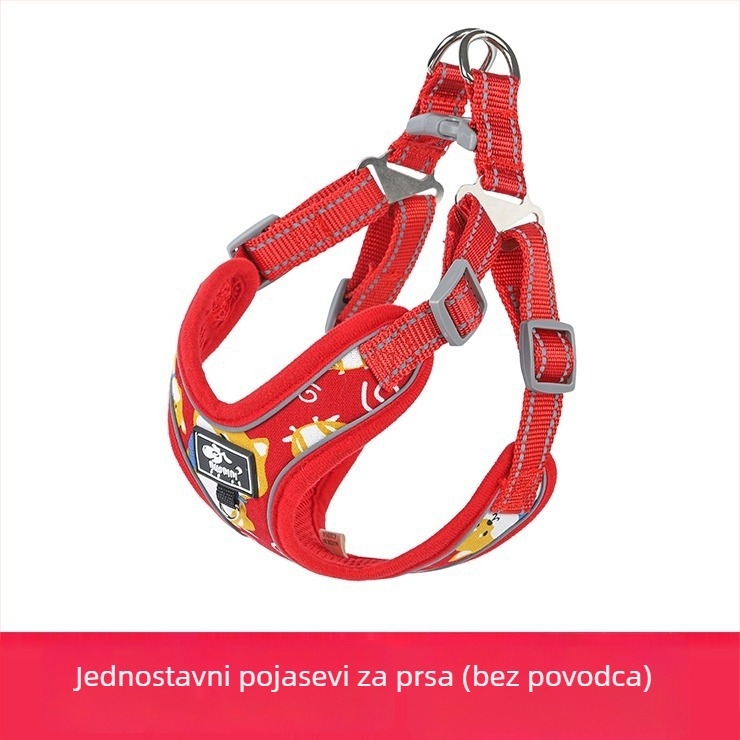 Grudni pojas za pse, podesiv, uže dizajn, poliester (Materijal: Poliester; Kategorija: Grudni pojas; Proširivanje: Da)