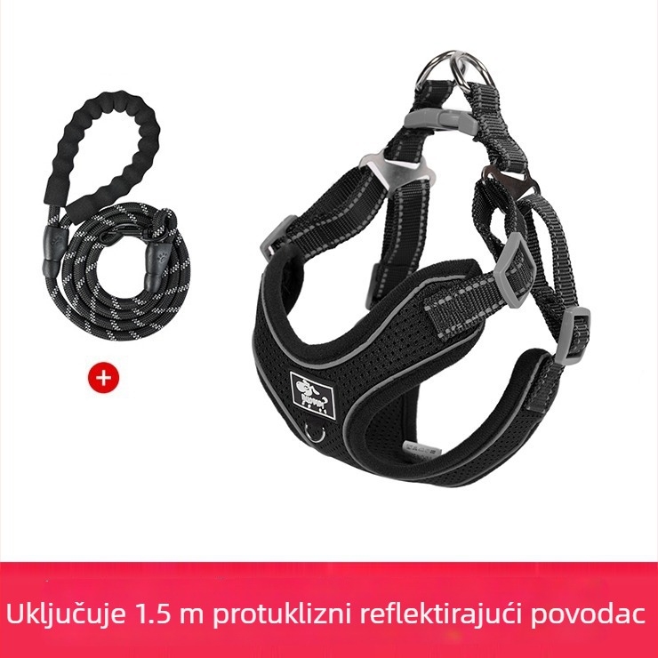 Grudni pojas za pse, podesiv, uže dizajn, poliester (Materijal: Poliester; Kategorija: Grudni pojas; Proširivanje: Da)