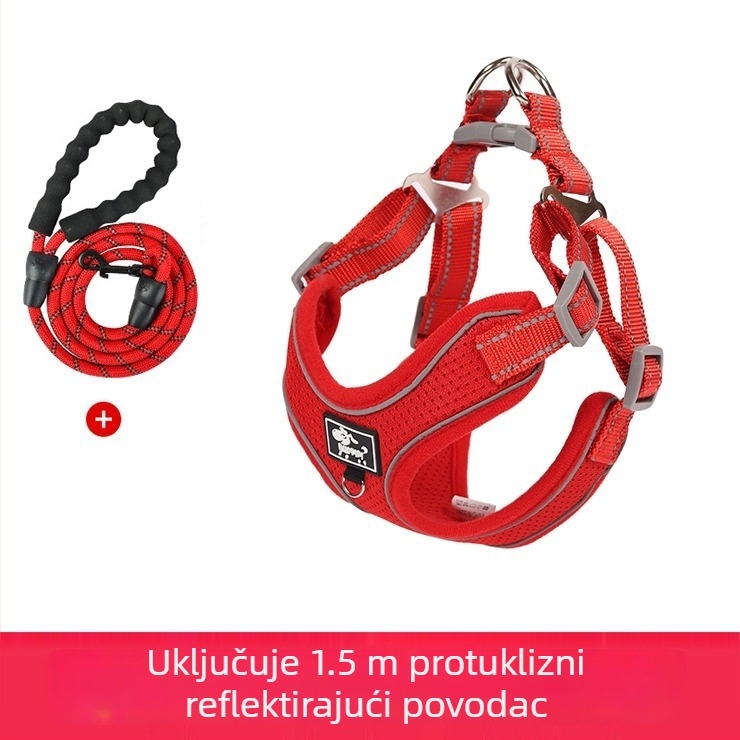 Grudni pojas za pse, podesiv, uže dizajn, poliester (Materijal: Poliester; Kategorija: Grudni pojas; Proširivanje: Da)