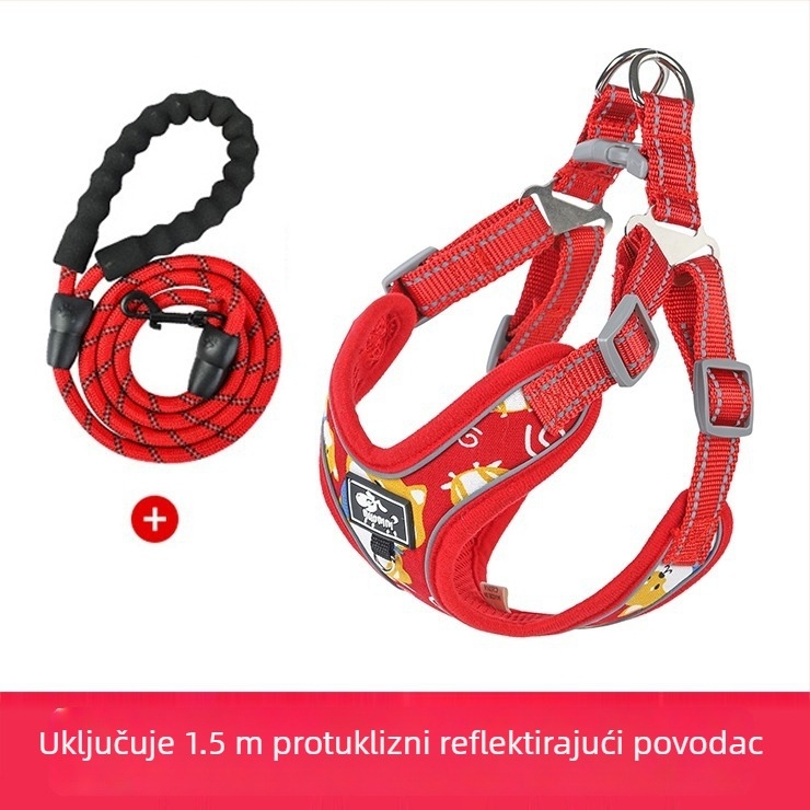 Grudni pojas za pse, podesiv, uže dizajn, poliester (Materijal: Poliester; Kategorija: Grudni pojas; Proširivanje: Da)