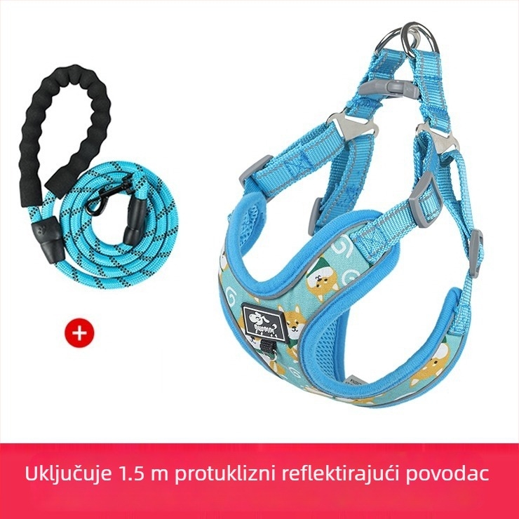 Grudni pojas za pse, podesiv, uže dizajn, poliester (Materijal: Poliester; Kategorija: Grudni pojas; Proširivanje: Da)