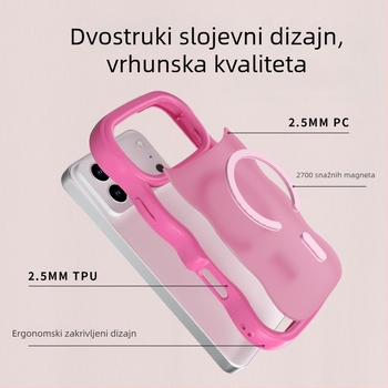 Kućište za iPhone 17 Pro Max, magnetsko, PC + TPU, tekstura masnog spreja s talasastim uzorkom