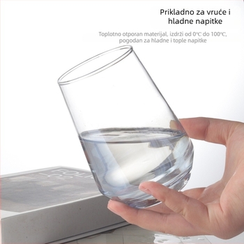 Staklena čašica za ispiranje usta za kućnu upotrebu, moderan minimalistički stil, okrugli oblik, kapica za izravno ispiranje, jednostruka konstrukcija