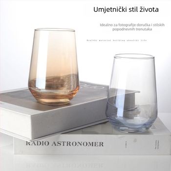 Staklena čašica za ispiranje usta za kućnu upotrebu, moderan minimalistički stil, okrugli oblik, kapica za izravno ispiranje, jednostruka konstrukcija