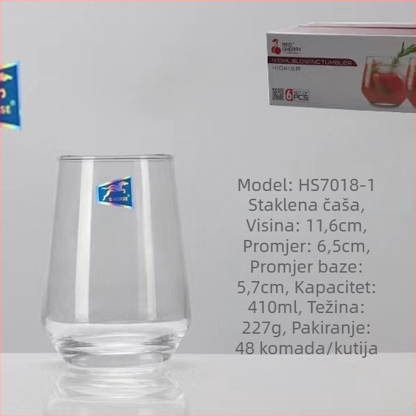 Staklena čašica za ispiranje usta za kućnu upotrebu, moderan minimalistički stil, okrugli oblik, kapica za izravno ispiranje, jednostruka konstrukcija