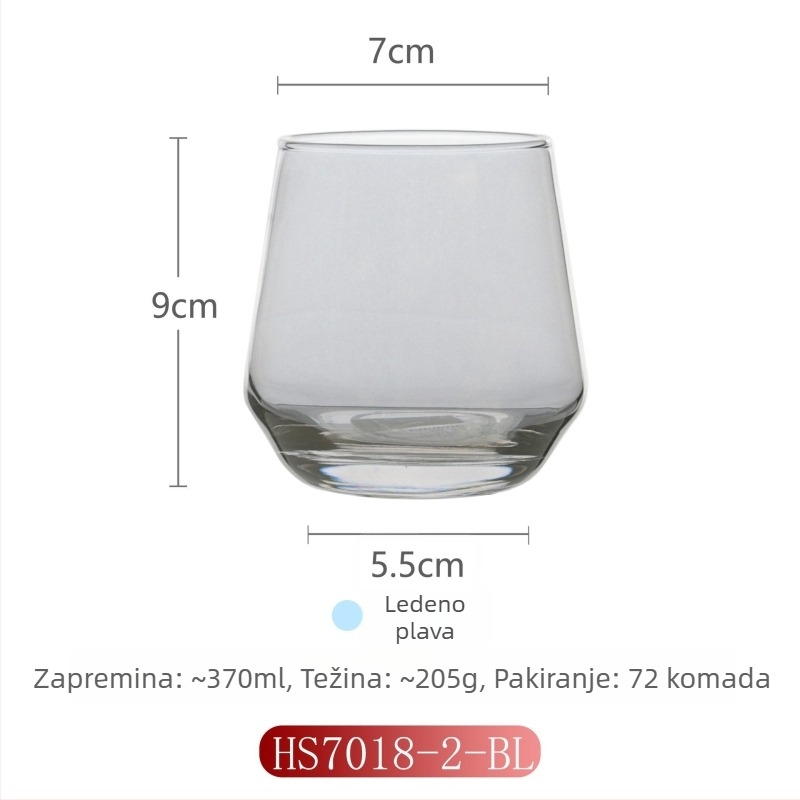 Staklena čašica za ispiranje usta za kućnu upotrebu, moderan minimalistički stil, okrugli oblik, kapica za izravno ispiranje, jednostruka konstrukcija