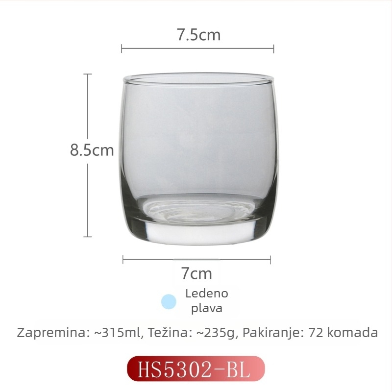 Staklena čašica za ispiranje usta za kućnu upotrebu, moderan minimalistički stil, okrugli oblik, kapica za izravno ispiranje, jednostruka konstrukcija