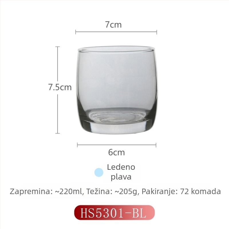 Staklena čašica za ispiranje usta za kućnu upotrebu, moderan minimalistički stil, okrugli oblik, kapica za izravno ispiranje, jednostruka konstrukcija