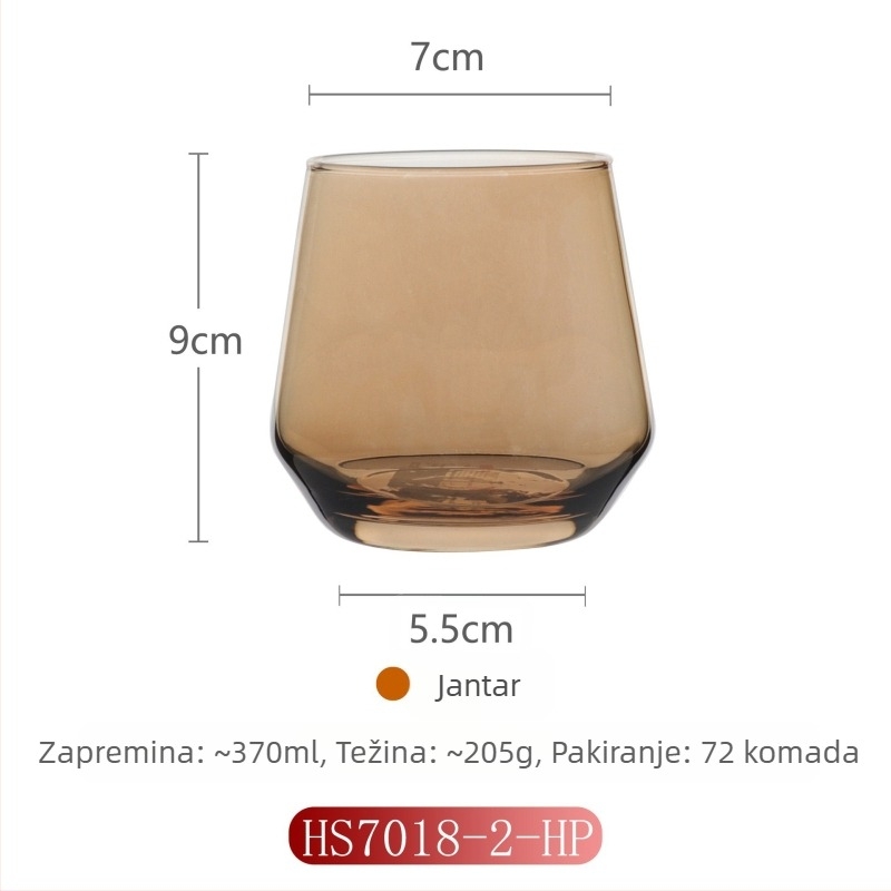 Staklena čašica za ispiranje usta za kućnu upotrebu, moderan minimalistički stil, okrugli oblik, kapica za izravno ispiranje, jednostruka konstrukcija