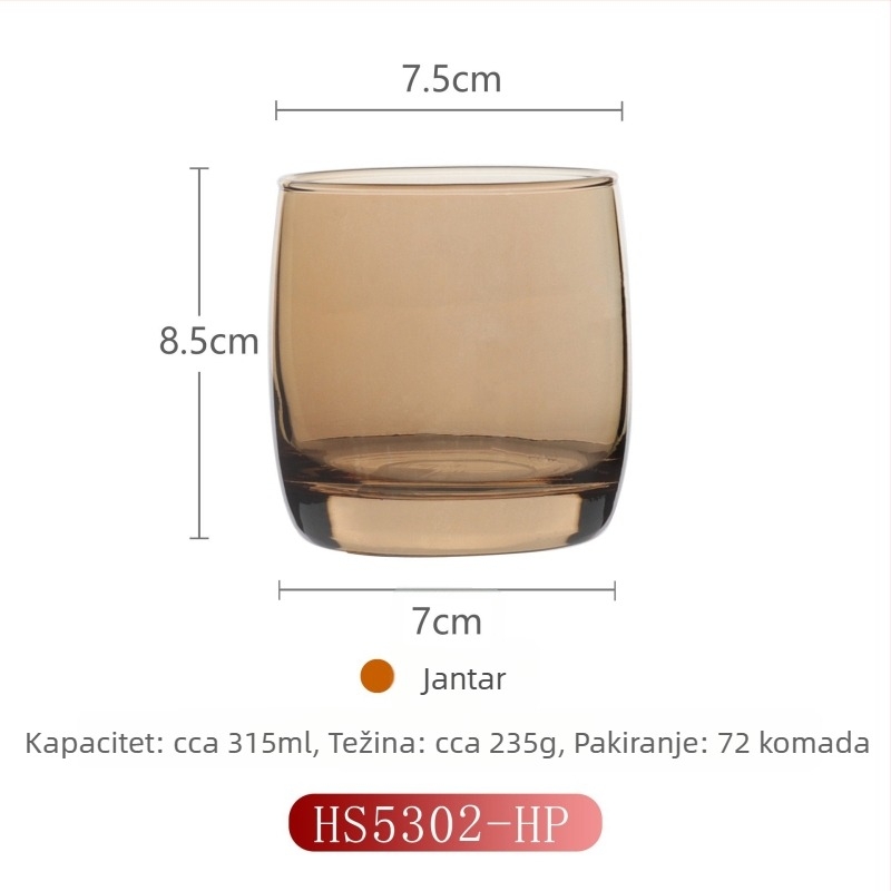 Staklena čašica za ispiranje usta za kućnu upotrebu, moderan minimalistički stil, okrugli oblik, kapica za izravno ispiranje, jednostruka konstrukcija